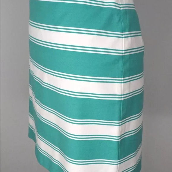 VINEYARD VINES Turquoise Blue Green White Striped Straight Pencil Skirt Size 10 - Picture 2 of 8